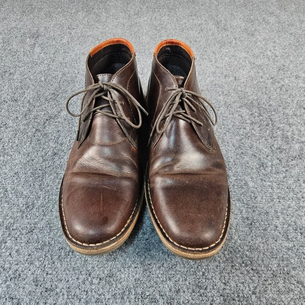 Steve Madden Mens P-IVON 983 Dark Brown Leather Chukka Boots‎ Size 10